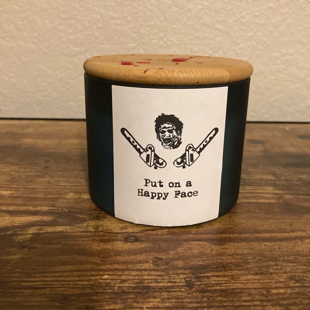Put on a Happy Face 14 oz scented candle -BBQ